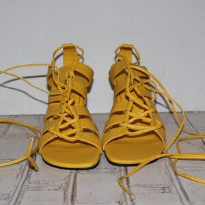 💛 Diaspora by Lydia Lace‑Up Sandals · Women’s 10 · Yellow